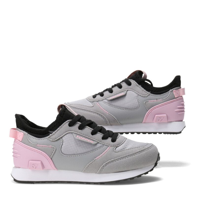 Championes Infantiles Topper Oldi Kids Gris - Negro - Rosa