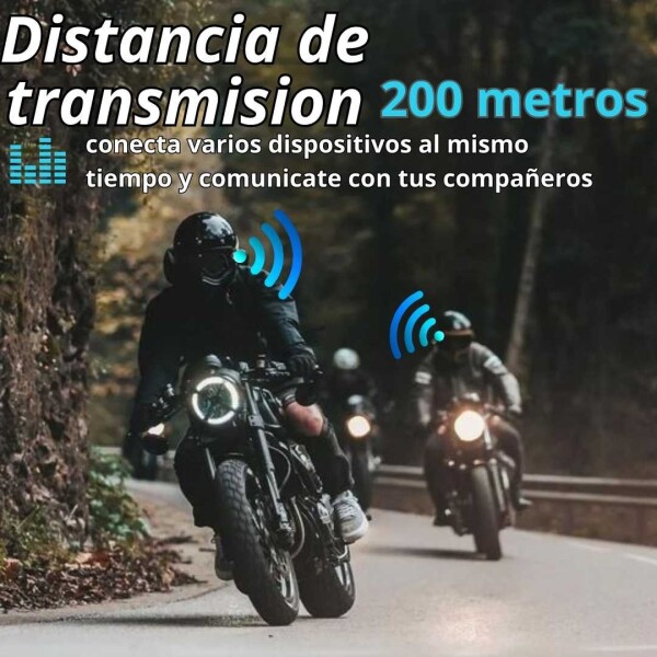 Intercomunicador Motos Auriculares Manos Libres Bt Casco Variante Color Negro