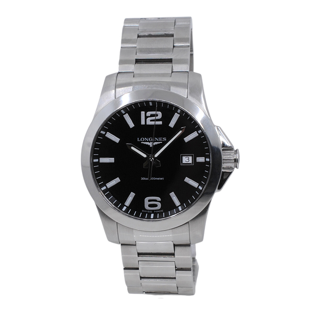 Longines Conquest esfera negra cuarzo 41 mm con caja y garantia 