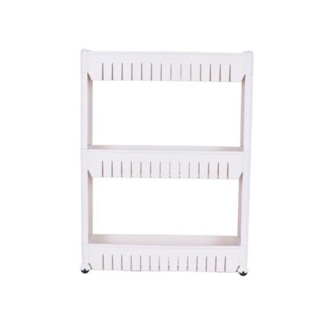 Carrito Organizador con rueditas 3 niveles blanco y gris Carrito Organizador Con Rueditas 3 Niveles Blanco Y Gris