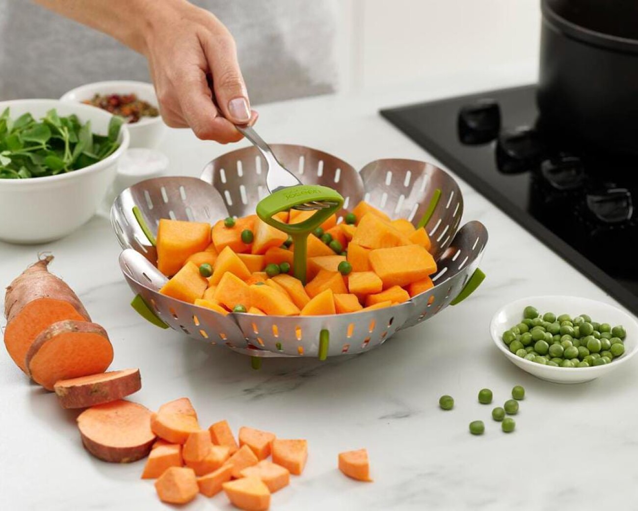 Cesta Vaporera Plegable Bloom Steel Joseph Joseph - Preventa Cesta Vaporera Plegable Bloom Steel Joseph Joseph - Preventa