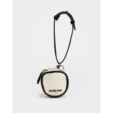 Monedero Negro Con Correa Combinación Bicolor