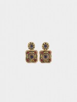 Pendientes Cuadrados Con Detalles De Color multicolor