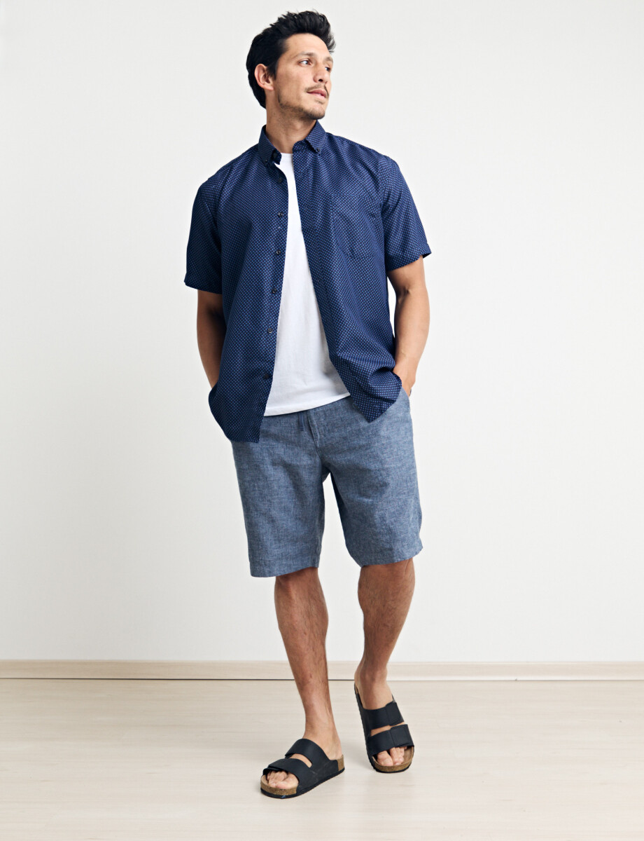 012664 CAMISA HARRINGTON LABEL Azul Osc/piedra