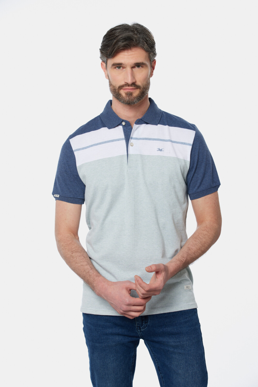 POLO JERSEY RAYADA Azul