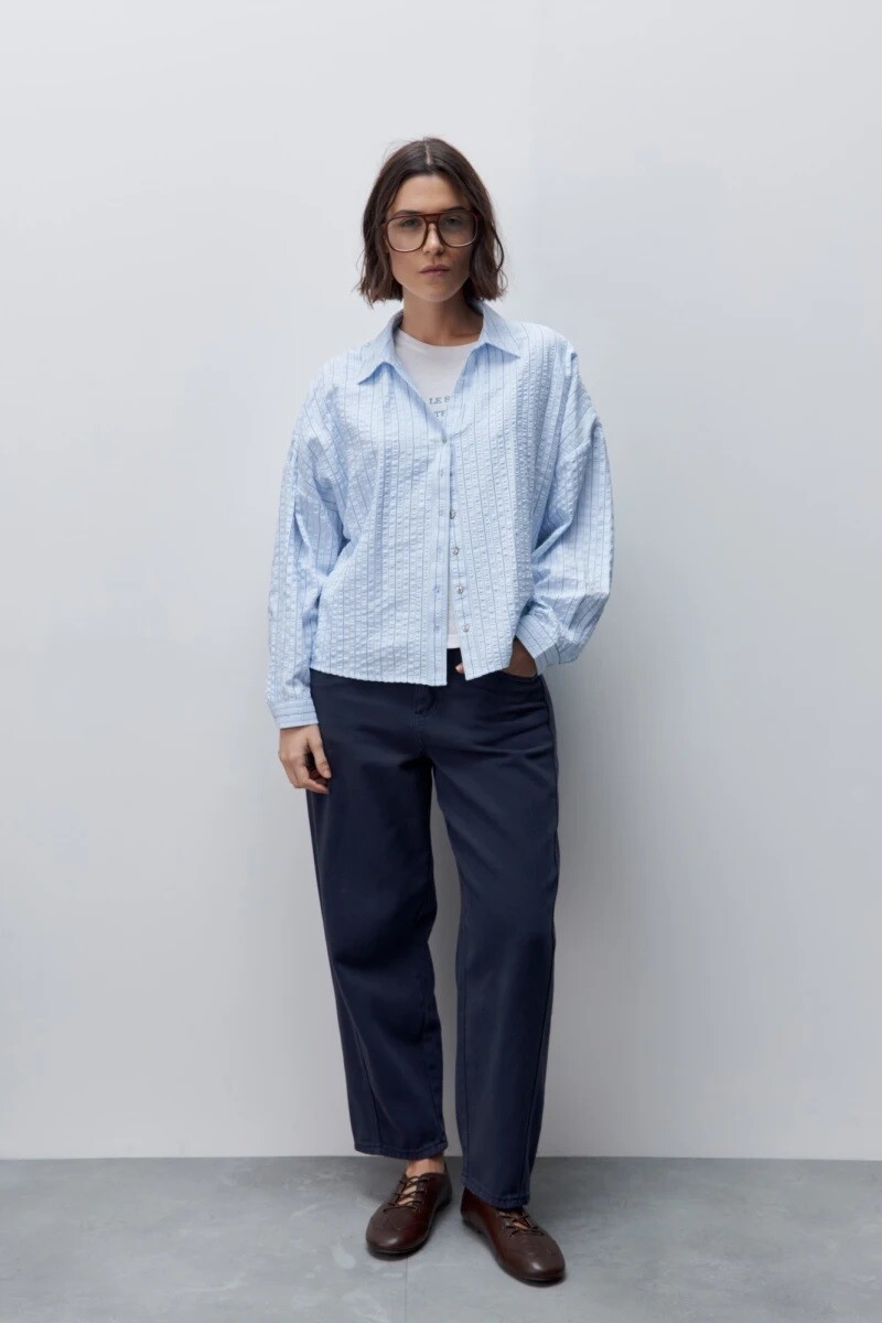 CAMISA D.CASSIN PAD - CELESTE 