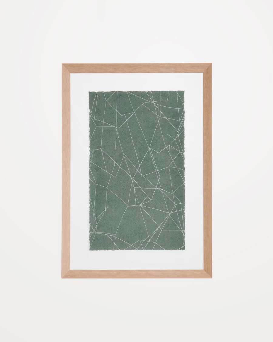 Cuadro abstracto Durkan de papel reciclado verde 100 x 70 cm Cuadro abstracto Durkan de papel reciclado verde 100 x 70 cm