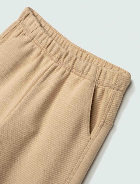 PANTALÓN BABUCHA INFANTIL EN TELA ACANALADA BEIGE