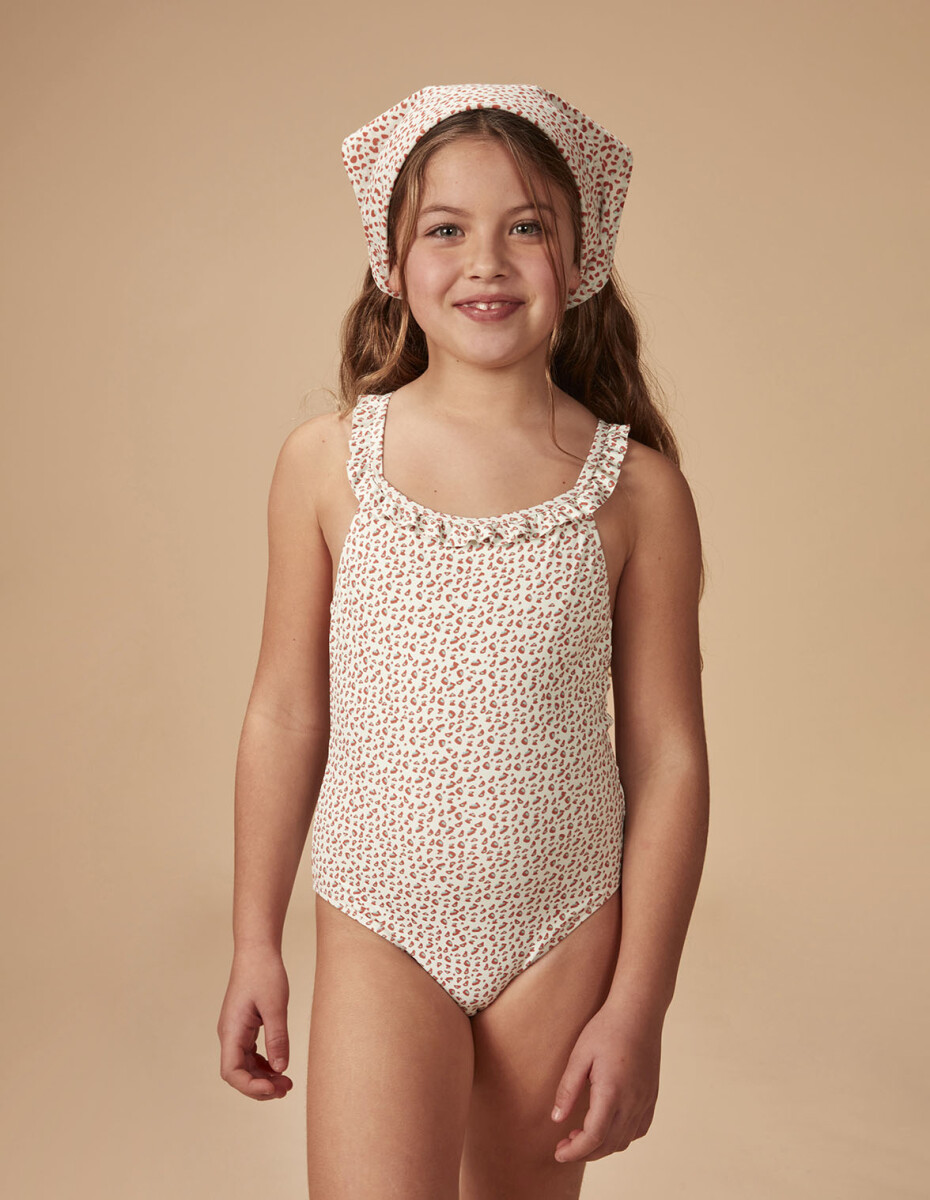 Fular Con Estampado Animal - Coral Claro 