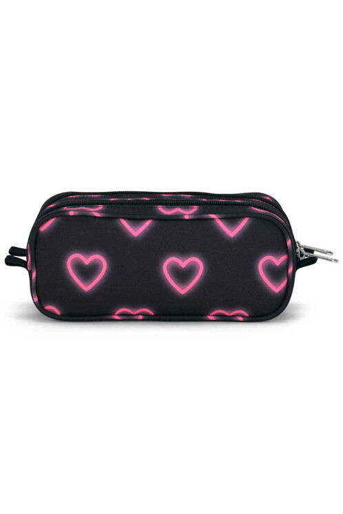 Large Accessory Pouch Happy Hearts Black
