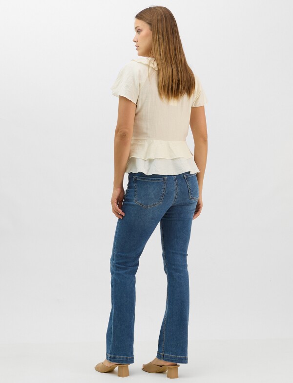 Blusa Satén Péplum CRUDO