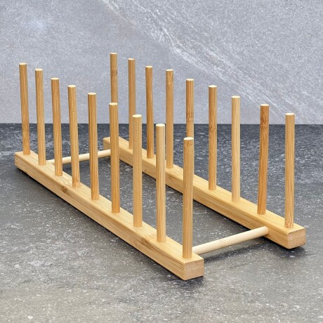 Escurridor De 8 Platos Madera Bambú 32cm x 12cm x 9cm Escurridor De 8 Platos Madera Bambú 32cm x 12cm x 9cm