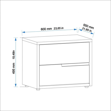 Mesa de Luz 2 cajones Moderna Beige Frizz