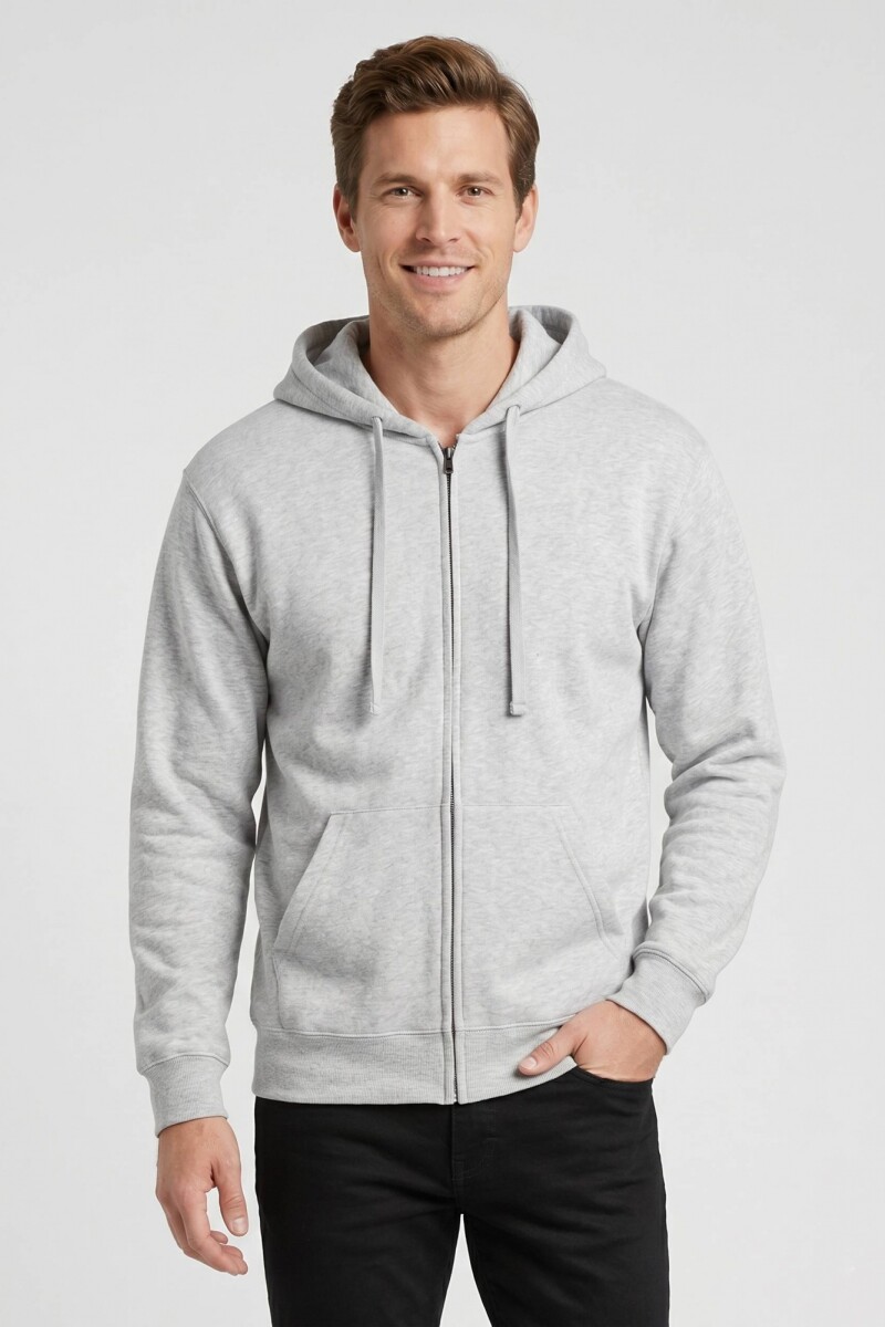 Campera deportiva clásica con capucha - UNISEX Gris melange claro