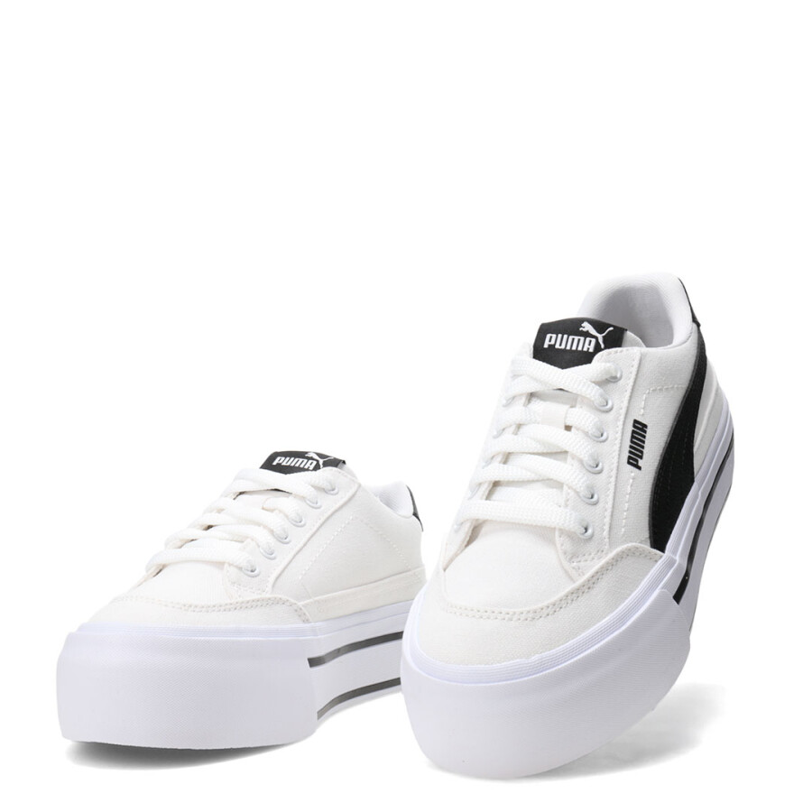 Championes de Mujer Puma Court Classic Vulc Fs Plataforma Blanco - Negro