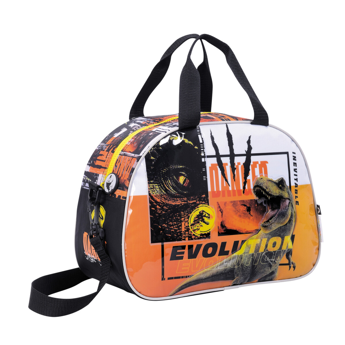 Mini Bolso Lunchera Evolution Jurassic Park - Negro/Amarillo/Naranja 