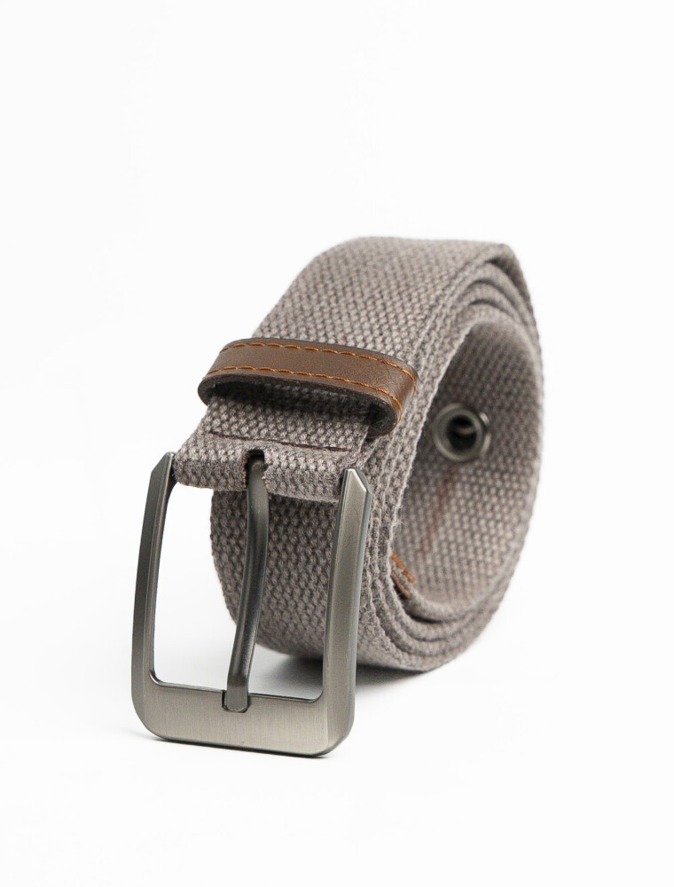 Cinto de Lona Canvas Hebilla de Metal Marron Melange
