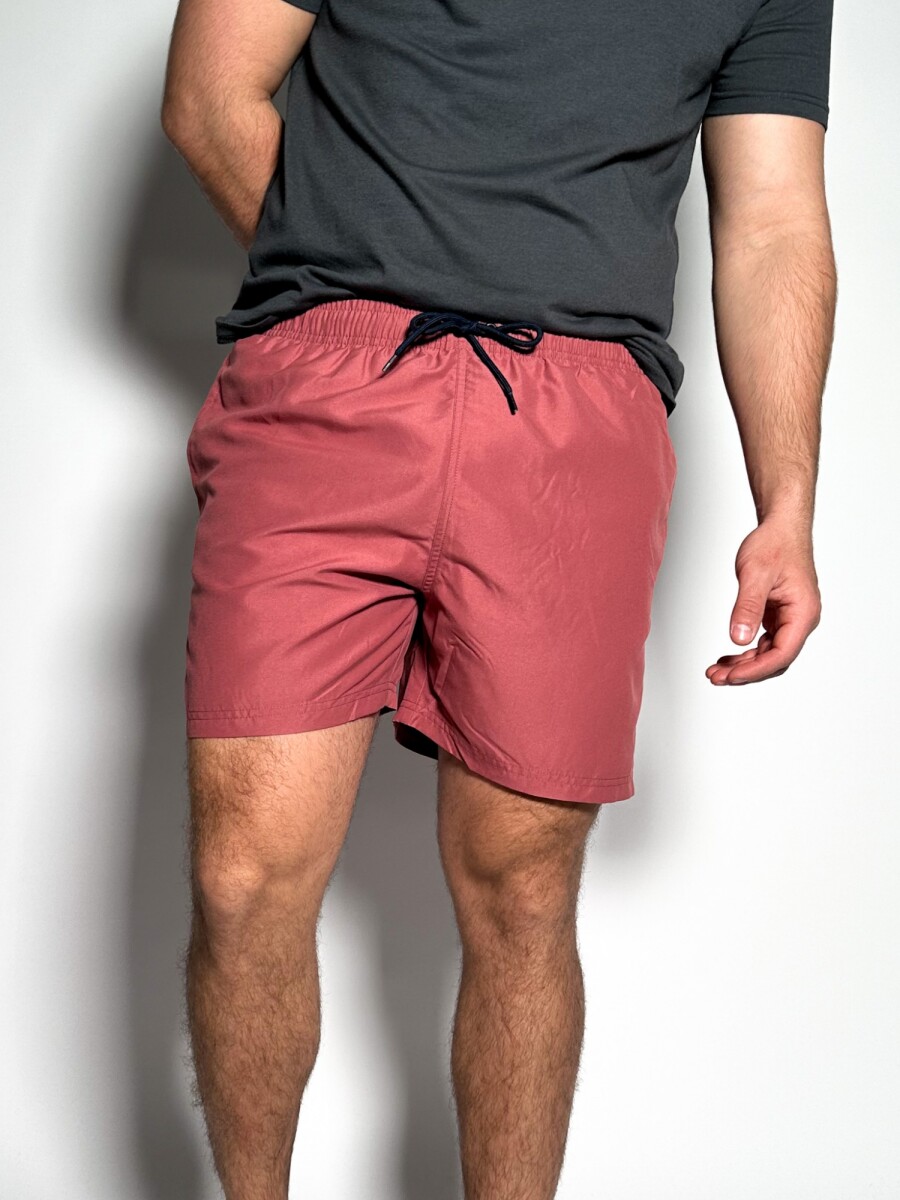 Short de baño liso Aldo - Terracota 