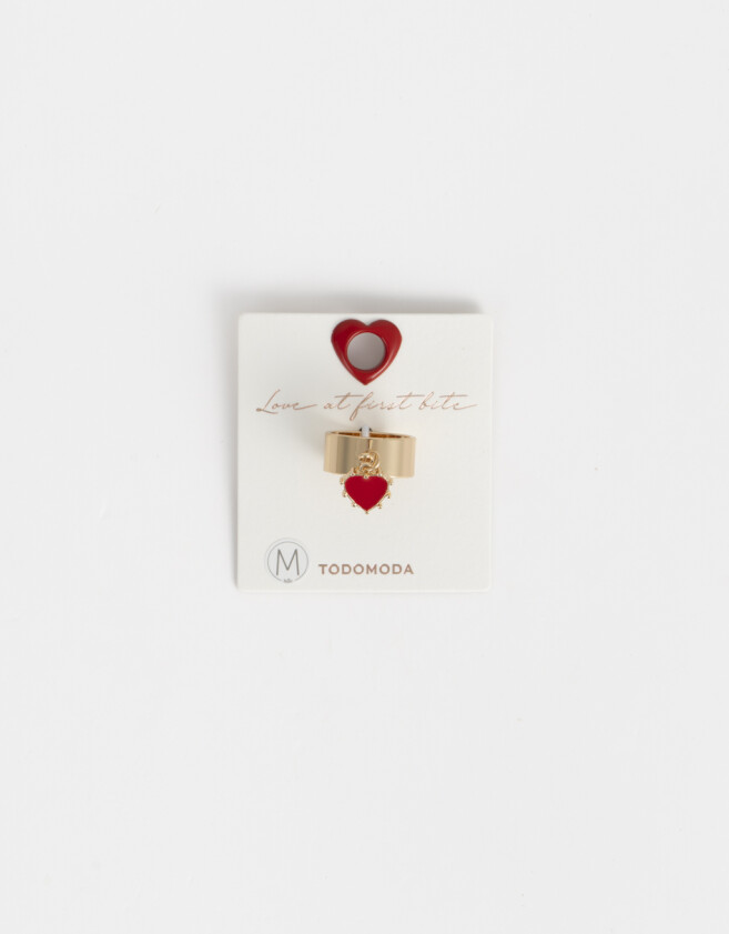 Anillos Medianos y Grandes Corazón Anillo Con Corazón - Dorado