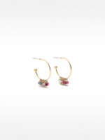 Aros Abiertos Con Abalorios multicolor