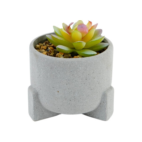 Planta artificial con maceta de hormigon Planta artificial con maceta de hormigon