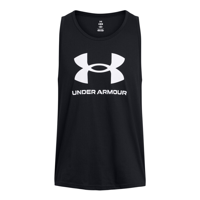 UA SPORTSTYLE LOGO TANK-GRY BLK-001