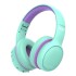 Auriculares Bluetooth Vincha Inalambricos Led Recargable Color Variante Verdevioleta