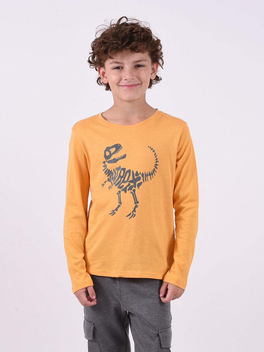 REMERA T-REX - AMARILLO 