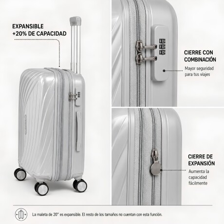 Valija Carry On Zenit Florencia Plateado
