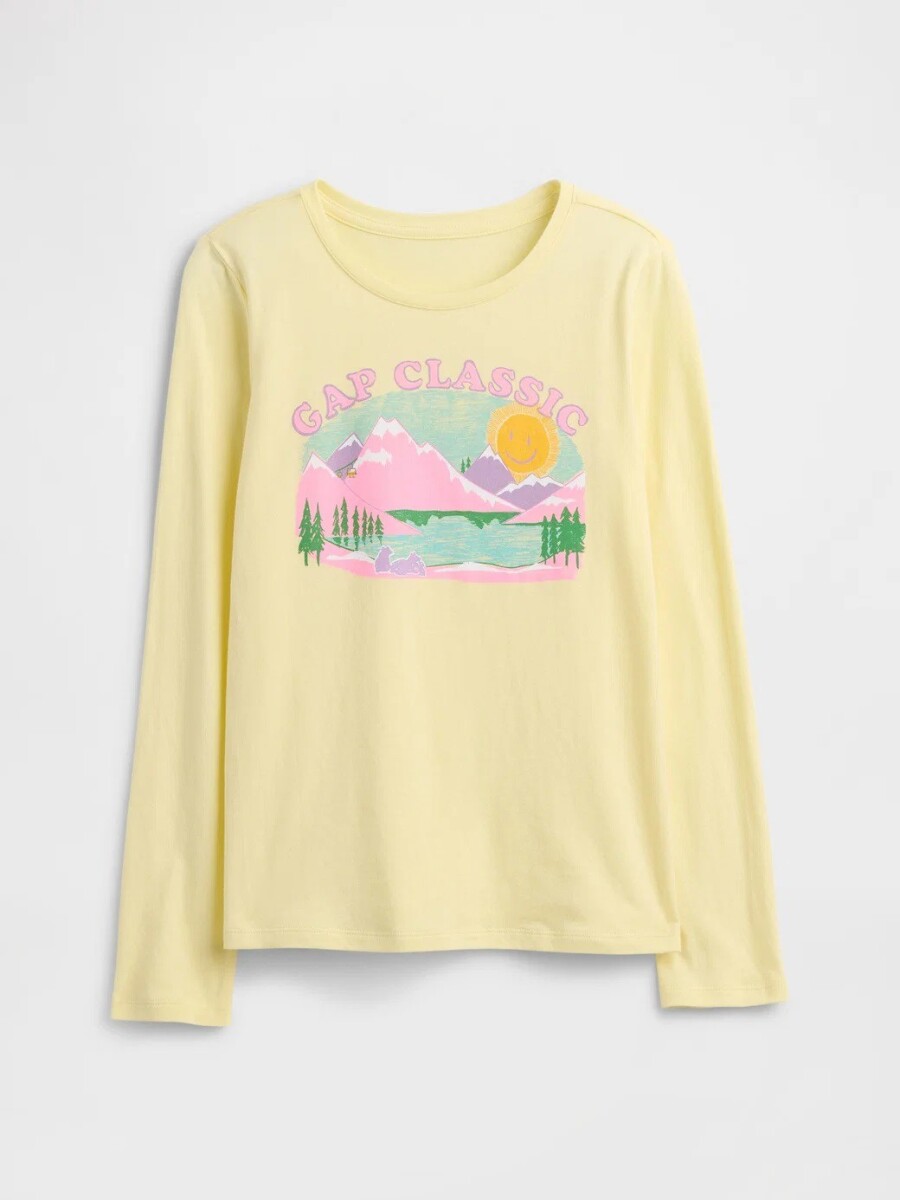 Remera Gráfico Niña - Yellow Glow 077 