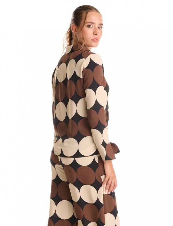 Conjunto Camisa Nudo & Pantalón Wide Leg MARRON/MULTI