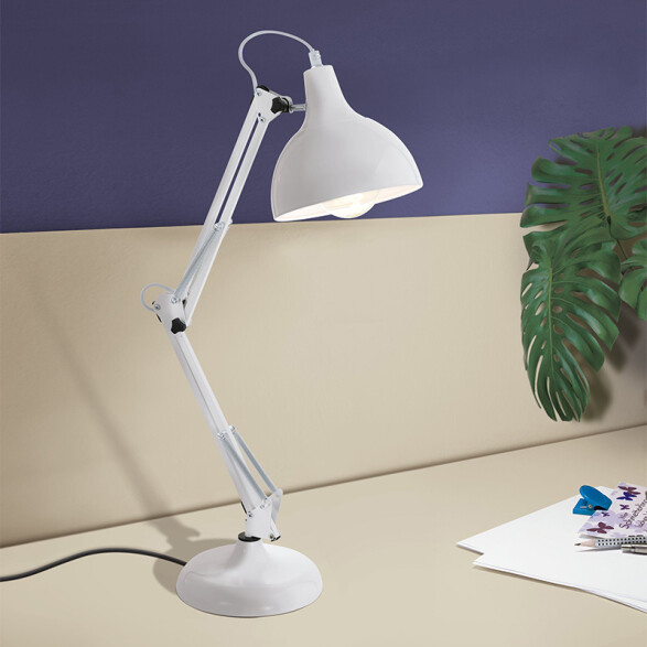 Portátil de mesa acero blanco 1XE27 71CM BORGILLIO EG0562