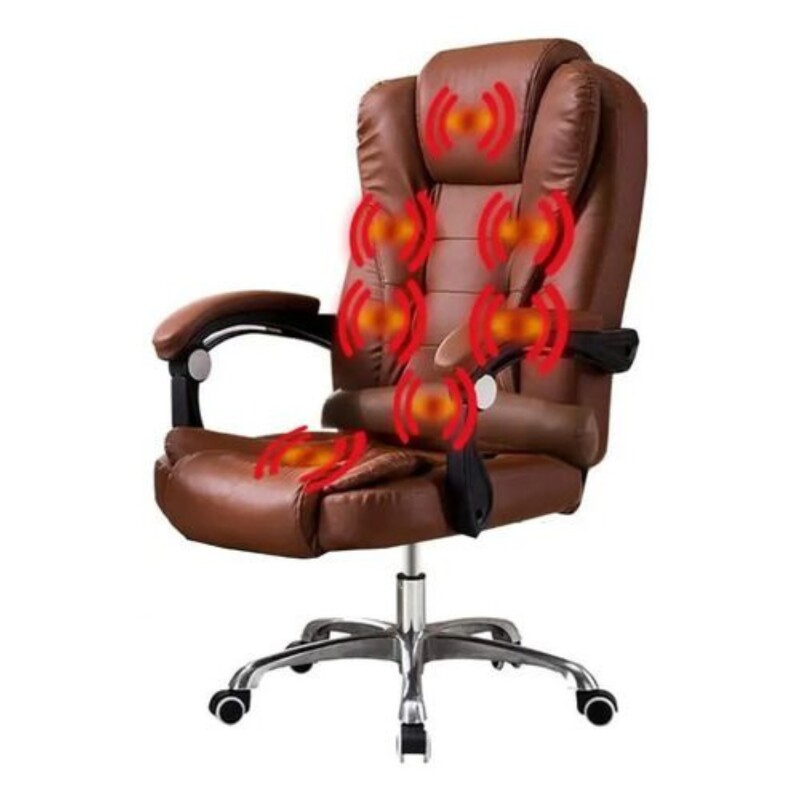 Silla Ejecutiva en cuero Lumax Modelo Miles con 7 Puntos de Masaje Marrón
