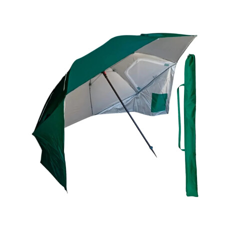 Sombrilla Tela Oxford Ventanas y Bolsillos Laterales Bolsa Verde
