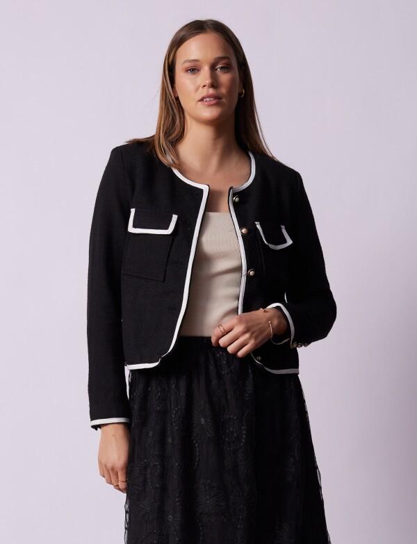Chaqueta Tweed NEGRO/BLANCO