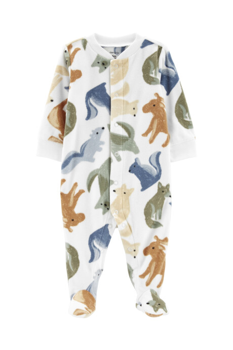 Pijama una pieza de micropolar con pie diseño animales 0