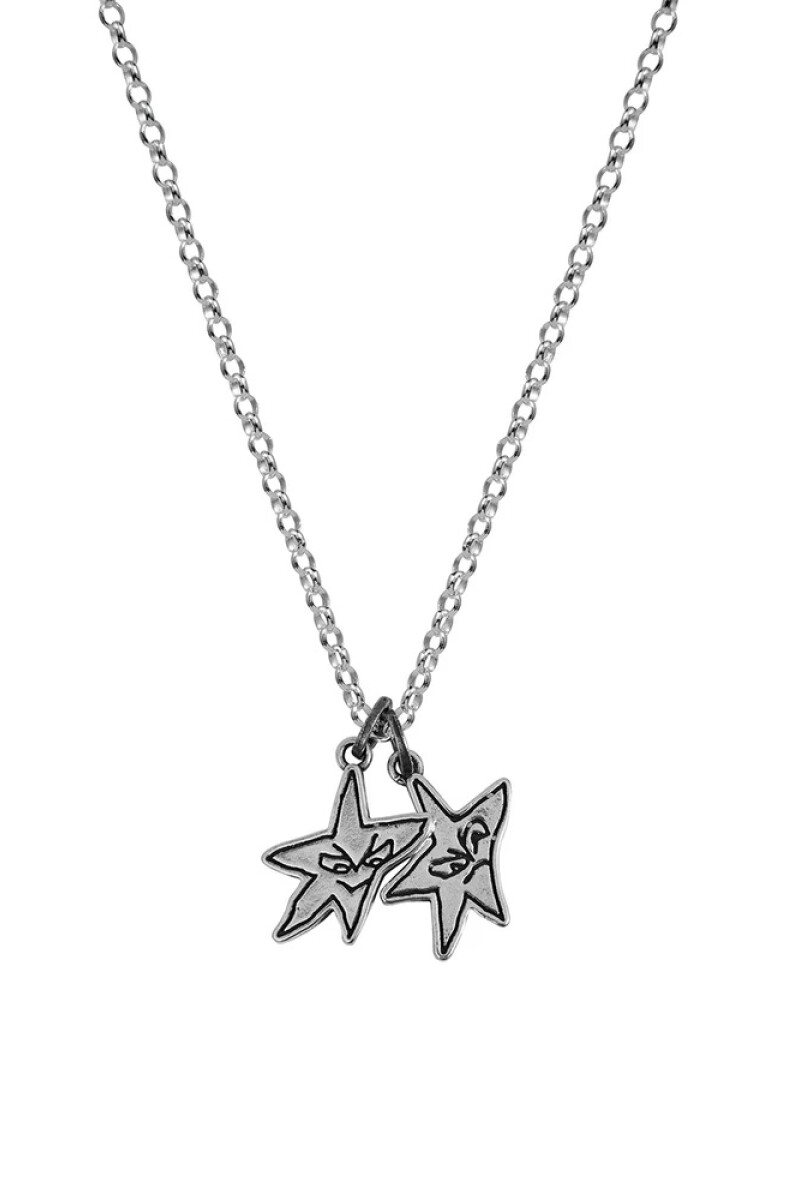 Sketchy Stars Necklace Plata