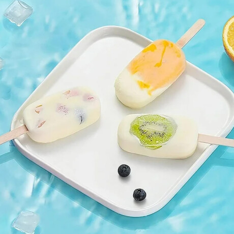 Molde para paletas heladas con palitos – silicona flexible Azul