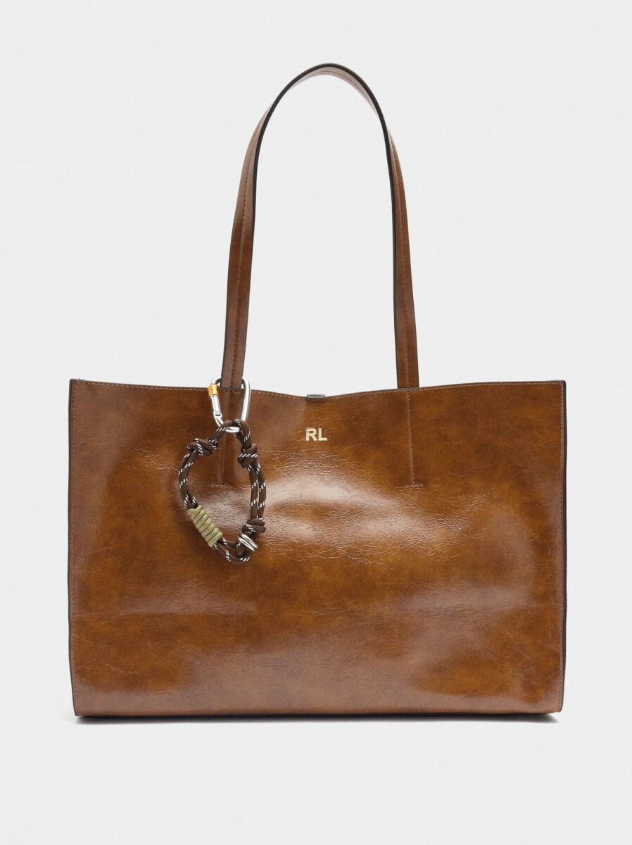 Bolso Shopper Con Colgante - camel 