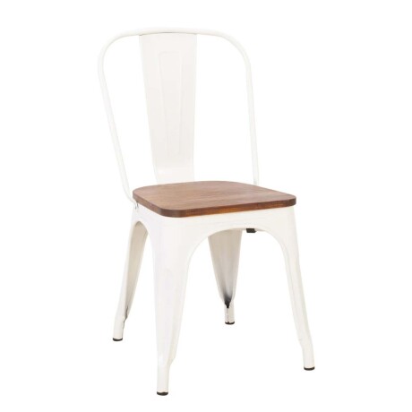 SILLA DE COMEDOR CY-2000W2 METAL BLANCO ESTILO TOLIX