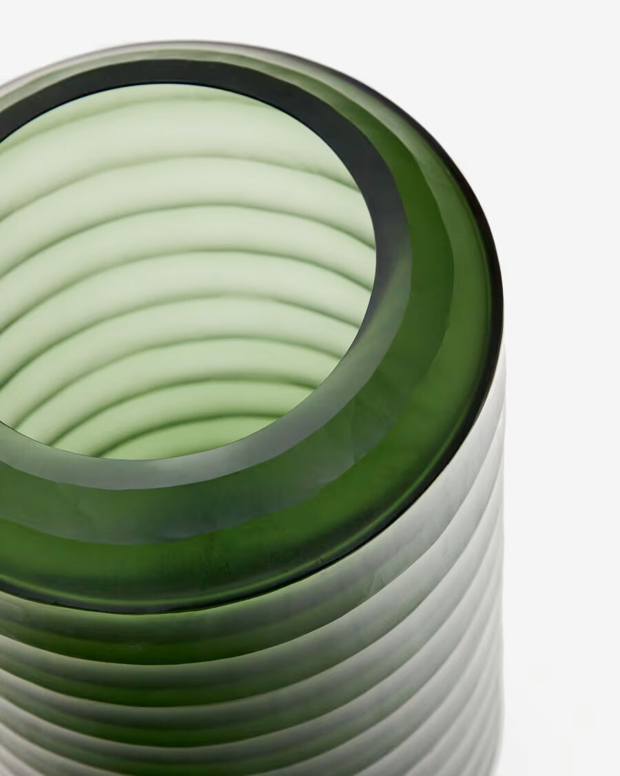 Jarrón Bunce de vidrio reciclado verde 25 cm