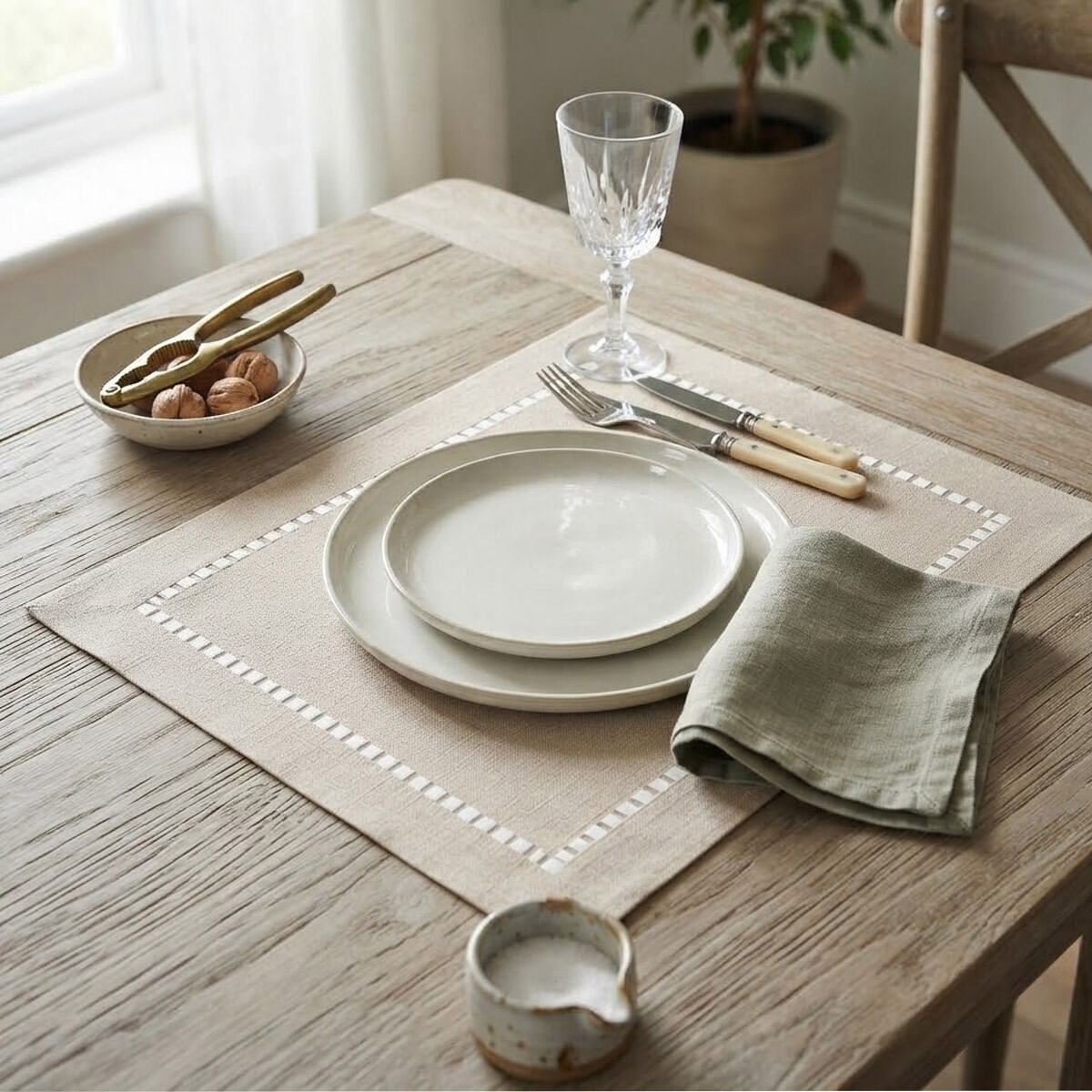 Individual con Vainilla Lino Liso Home Class 45 x 30 cm - SALMON 