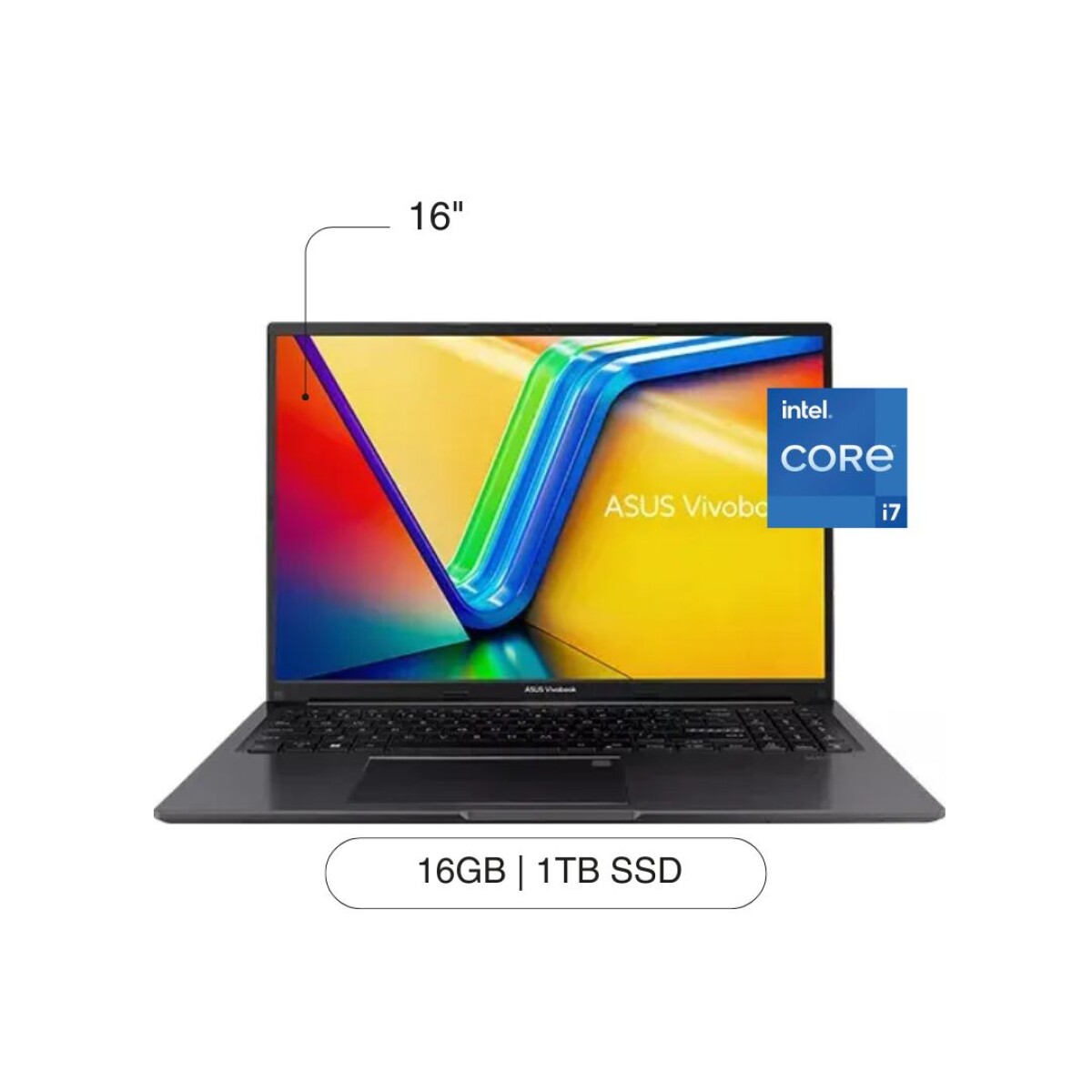 Notebook ASUS Vivobook 16' FHD 1TB SSD / 16GB RAM I7-1355U W11- Indie Black 