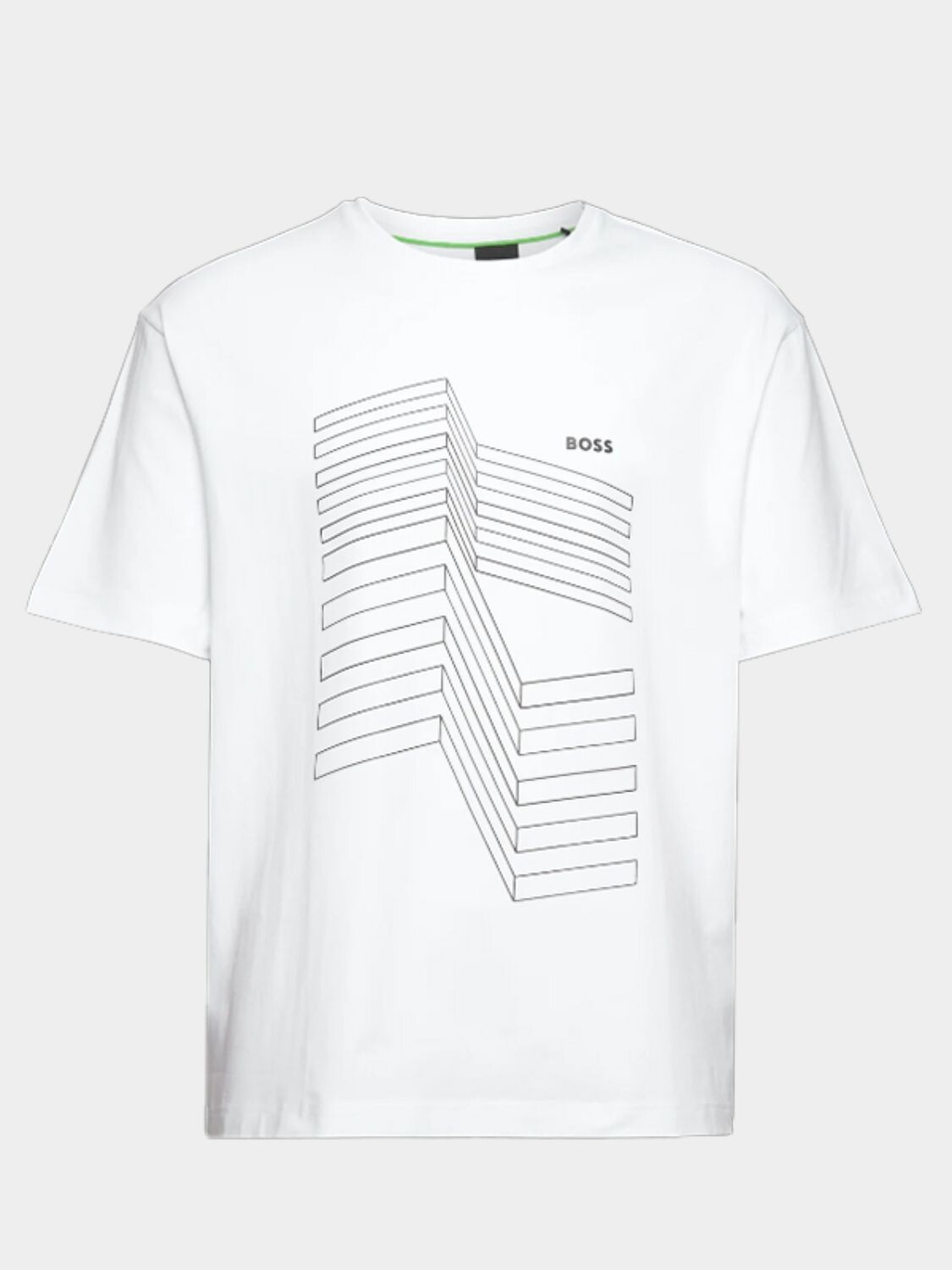 Hugo Boss -Remera de algodón estampada, relaxed fit, TEE 6 Blanco