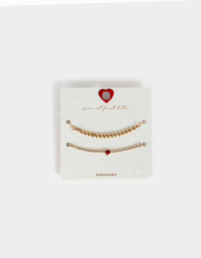 Pulseras Flexibles Sets Con corazón Pulseras Flexibles Sets Con Corazón - Dorado