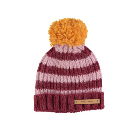 Gorro de lana Piu Rosa y frambuesa