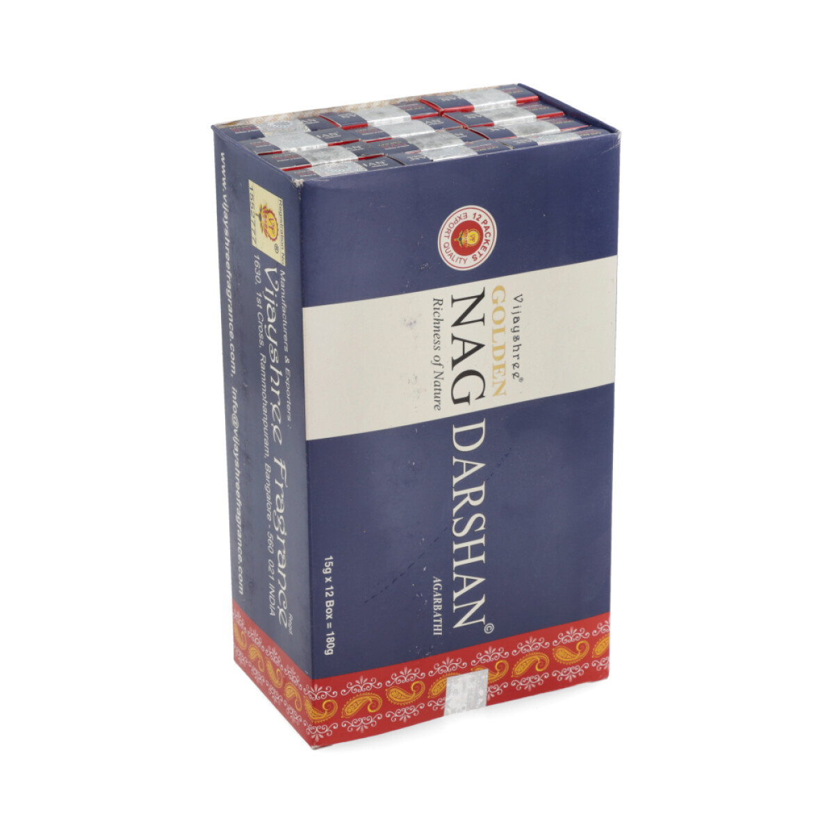INCIENSO VIJAYSHREE CAJA X12 - Golden Nag Darshan 