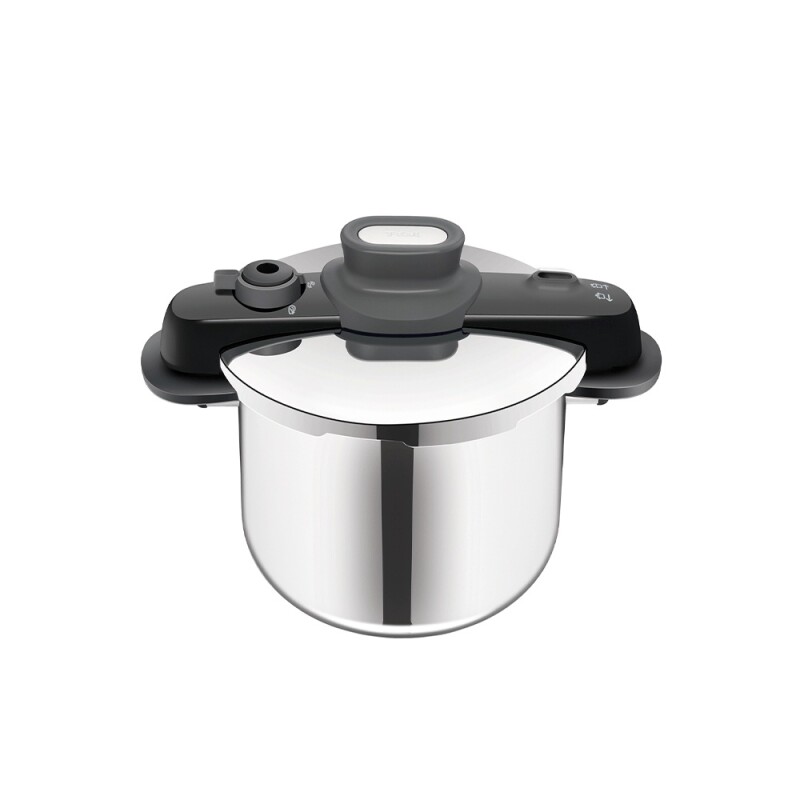 Olla a presión Tefal 8L acero inoxidable 5 sistemas de seguridad compatible inducción Olla a presión Tefal 8L acero inoxidable 5 sistemas de seguridad compatible inducción