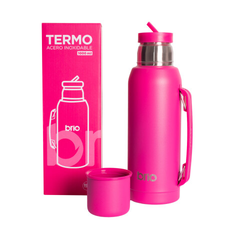 Termo 1 Litro Acero Inox brio Con Pico Cebador Frambuesa