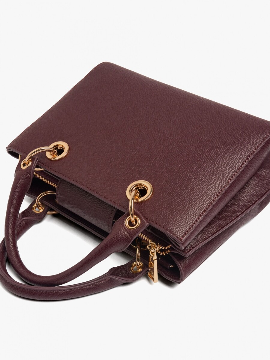 Bolso Tote Con Textura burdeos